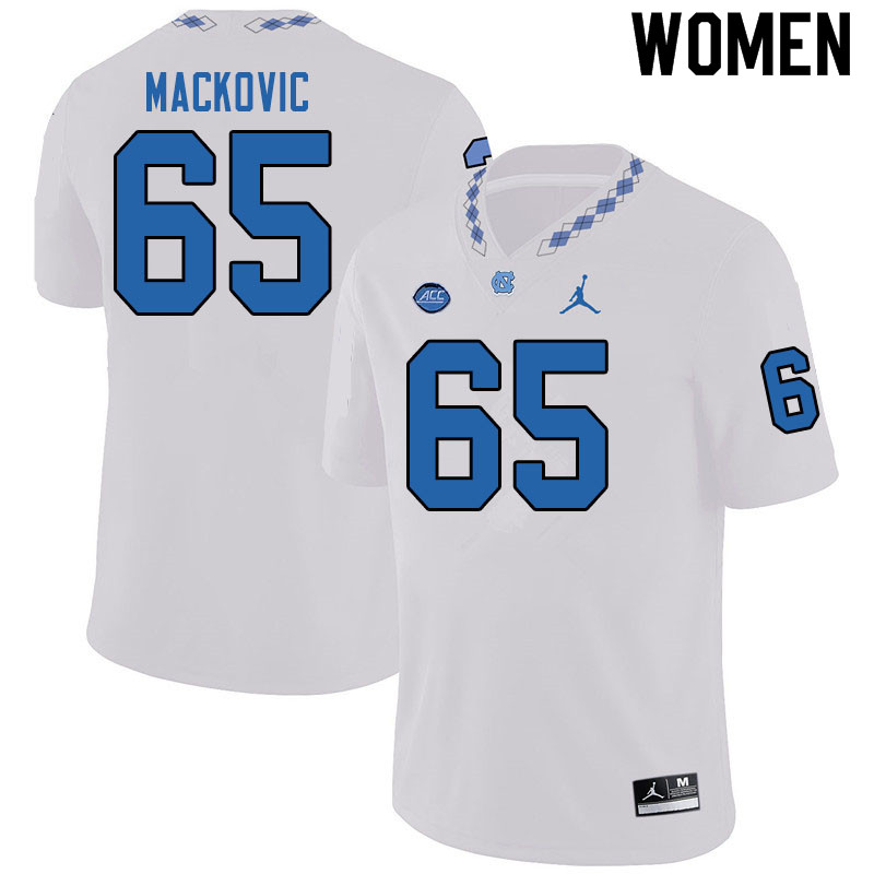 Jordan Brand Women #65 Nick Mackovic North Carolina Tar Heels College Football Jerseys Sale-White